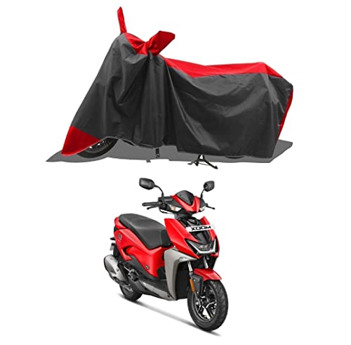ROMEIZ – Two Wheeler – Motercycle – Bike Cover for Hero Xoom 110CC New BS6 SCOOTY Bike Cover with Water-Resistant and Dust Proof Premium 190T Fabric_Red Stripe Large