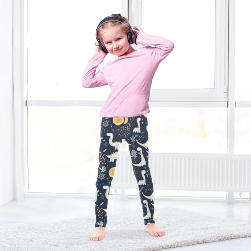 Leaf Animal White Dinosaur Girls Casual Leggings for Kids Printed Long Pant Bottoms Stretch and Soft4