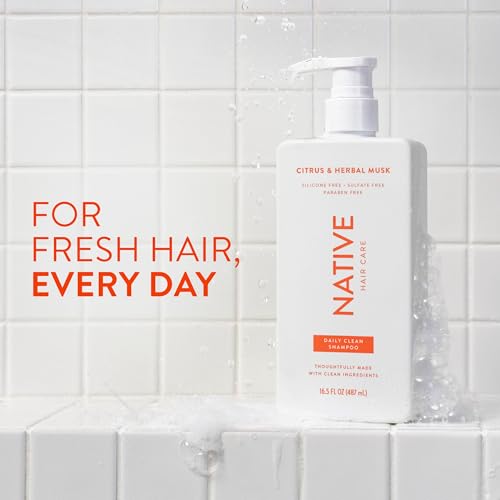 Image of Native Shampoo and Conditioner contain Naturally Derived Ingredients | All Hair Types, Color & Treated, Fine to Dry Damaged | Sulfate & Dye Free | Citrus & Herbal Musk, 8.25 Fl Oz (Pack of 12)