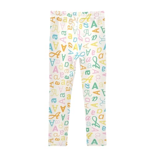 ZZKKO Girls Leggings Letter A Toddler Girls Clothes Leggings for Girls Toddler Girls Leggings 3-4T2