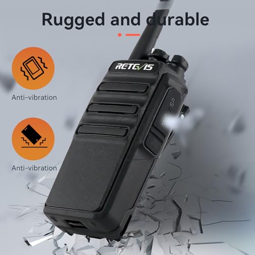 Retevis H-777S Walkie Talkies Long Range,Heavy Duty Portable FRS Two-Way Radios, Hands Free,Safe Call,Rugged Commercial 2 Way Radios with Gang Charger,for Warehouse, Churches,Jobsite(6 Pack) - Image 3