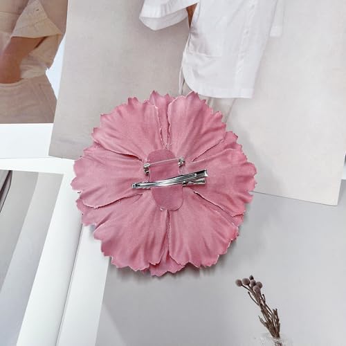 Image of Peony Fabric Flower Brooches Oversize Lapel Pins Extra Big Brooch Delicate Dancing Party Prom Wedding Charm Banquet Dress Suit Guest Corsage Accessories Gifts Dancer Large Hairpin Clip 110mm
