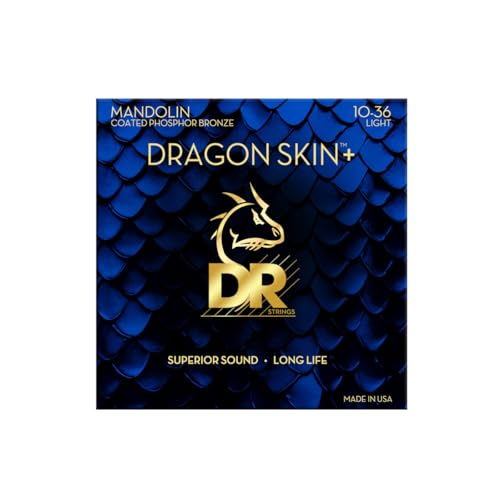 DR DMP-10 - DRAGON SKIN+™, Phosphorbronze-Mandolinensaiten, überlegener Klang mit angenehmer Haptik und längerer Lebensdauer, extra leicht 10–36