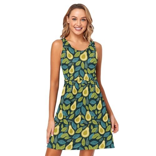 Image of ALAZA Women's Summer Dress Sun Dress Sleeveless with Pockets