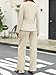 Casly Lamiit Womens Pant Suit 2 Piece Business Casual Sets Crew Neck Blazer Dressy Formal Outfits Trendy Office Work Interview Clothing Beige XL