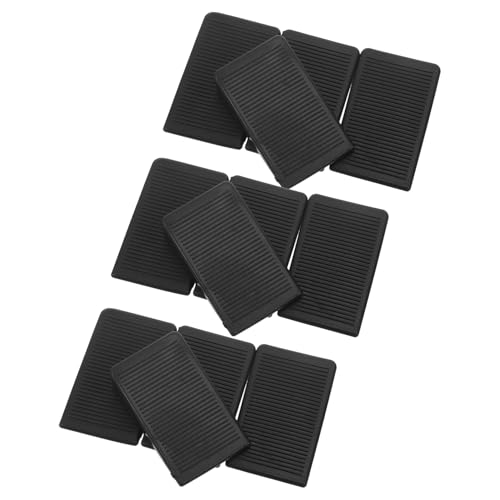 BIUDECO Juego de 12 Cuñas Niveladoras Negras para Patas de Muebles Grandes, Almohadillas de Plástico Resistente para Nivelar Mesas, Sofás y Armarios Hogar y Oficina