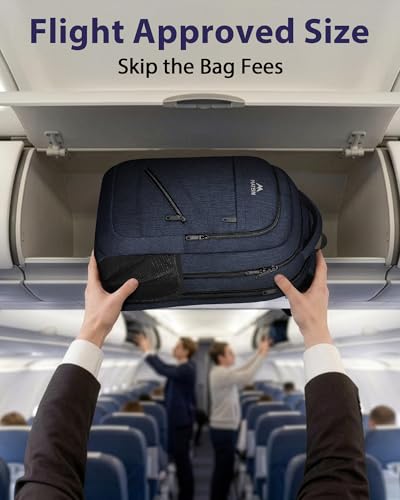 Image of MATEIN 17 Inch Laptop Backpack, Large Work Backpack Travel Carry On TSA Approved with Trolley Sleeve, College Computer Bag with Anti Theft Pocket, Water Resistant Commute Daypack for Men, Dark Blue