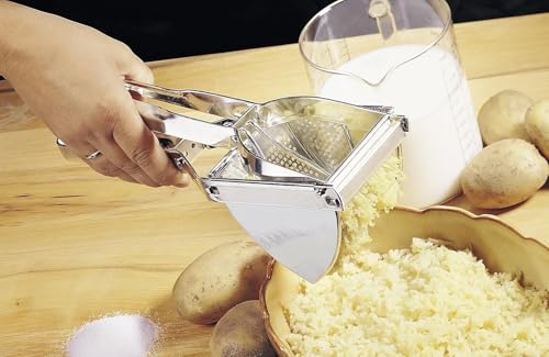 Foto von Fackelmann 45450 – Hochwertige Kartoffelpresse für samtiges Püree, verzinnt, multifunktional, Silber, 290x100x80mm