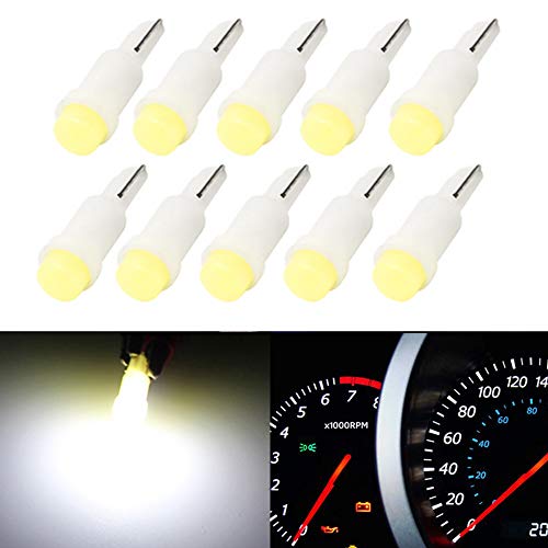 Blyilyb T5 74 2721 Cob 1W Dashboard Instrument White Led Light Bulbs (Pack Of 10) #TOP5