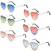 Gafas Corazon, Hilloly Gafas de Sol en Forma de Corazón, Gafas Hippie Gafas de Sol con Forma de Corazón para Mujer Gafas de Sol Retro Marco Dorado Rosa 6 Pares