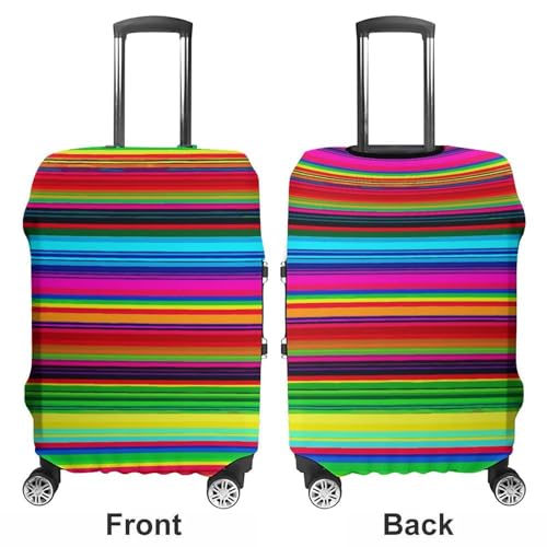 Carry on Luggage Cover Colorful Mexican Stripes Suitcase Covers for Luggages Tsa Approved Travel Luggage Sleeve Protector Elastic Suitcase Protector Anti-Scratch Washable Fits 19-30 Inch Case -S3