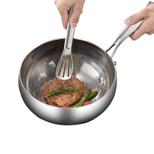 Non -STICK - con tapa - Woks & Sartenes | Sartén para freír con tapa | Revestimiento de Titanio Calefacción Rápida Base Plano Inducción Utensilios de Cocina | Accesorios de Cocina