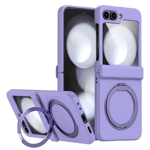 Coque Galaxy Z Flip6 silicone violet anti chute pour ne plus glisser des mains grâce à l'anneau