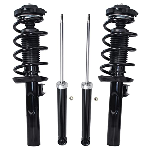 Image of Detroit Axle - Struts Shocks for 2010-2014 Volkswagen Golf 2005-2010 2012-2014 Jetta, Complete 2 Front Struts with Coil Spring 2 Rear Shock Absorbers Replacement Ready Strut