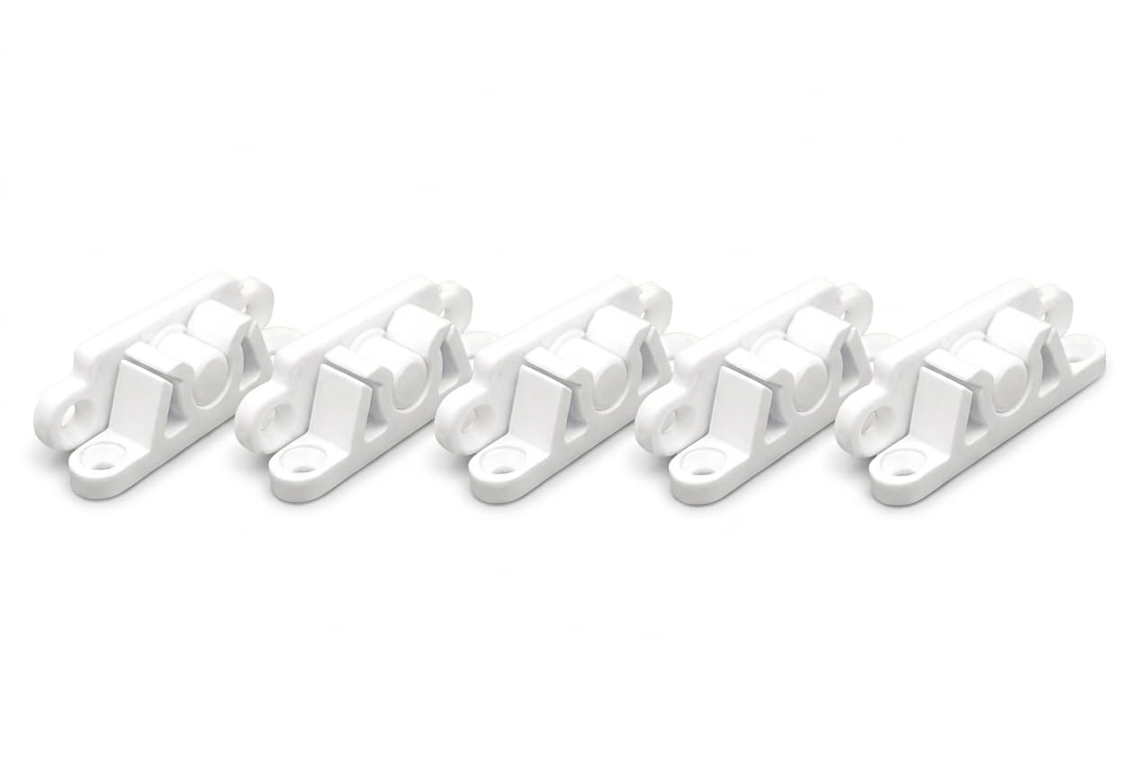 17x25 mm Plastik Sineklik ÇıtÇıt 5 Adet - Beyaz Renk Pencere ve Kapı Sinekliği Yedek Parçası - Dayanıklı Plastik Sineklik Tamir Takımı Aksesuarları - Kolay Montaj Sineklik ÇıtÇıt