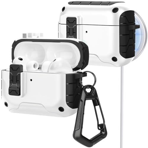 Image of HITZEE for AirPods Pro 3 Case, Compatible with AirPods Pro 3rd Generation Case (2025), Magnetic Automatic Lock with Phone Stand, Compatible with MagSafe Cover, Black /White