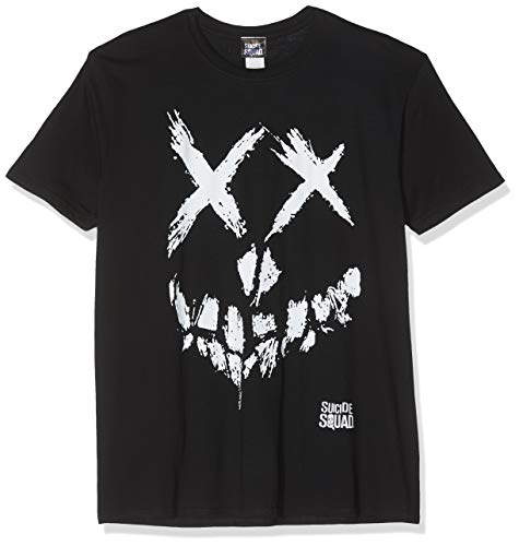 Suicide Squad Skull Camiseta, Negro (, M para Hombre