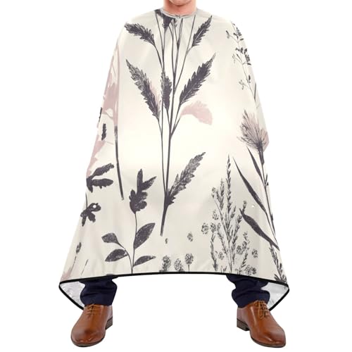 Kigai Vintage Leaves Hair Cutting Cape for Men & Women Waterproof Barber Cape Professional Hairdressing Salon Styling Apron with Adjustable Closure Snap