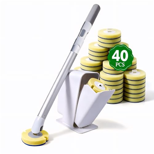 Image of Eyliden Toilet Brush Set with 40 Refills, Compact Caddy