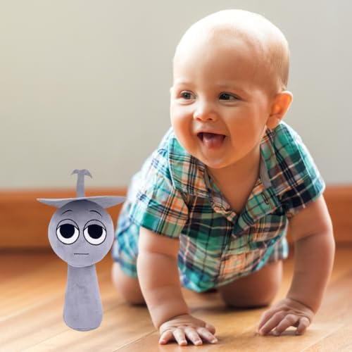 Image of Customized Text Grey Top Cap Sprunki Plush Toys