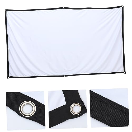 Set portátil de pantalla para proyector Holibanna, pantalla plegable antarrugas para cine en casa y uso al aire libre, incluye bolsa para cortina y ganchos para una instalación fácil miniatura 7