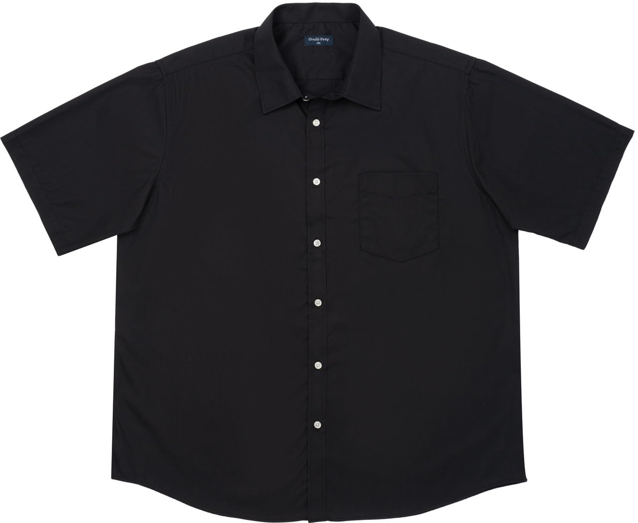 Double Pump Men's Big and Tall Short Sleeve Dress Shirts Business Casual Solid Button Down Shirt Relaxed Fit XXL-6XL Tall
