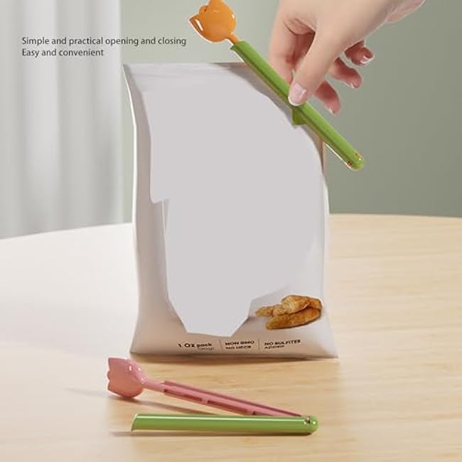Tnfeeon 15pcs Tulip Magnet Sealing Clip Kitchen Clips Multi Functional Food Freshness Bag Clip with Storage Box for Refrigerator
