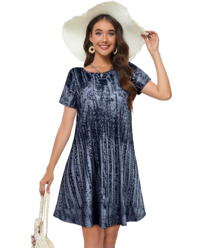 Image of Summer Dresses for Women Casual Tshirt Dress Beach Sundress with Pockets