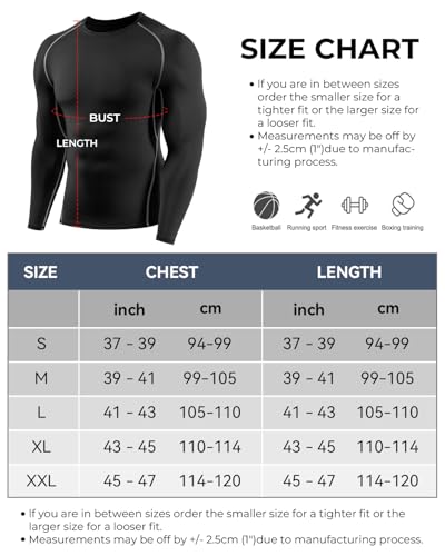 4 Pack Men's Long Sleeve Compression Base Layer Top Quick Dry Long Sleeve Running Top Mens Tight Baselayer Tee Shirts All Season for Running Training - Image 6