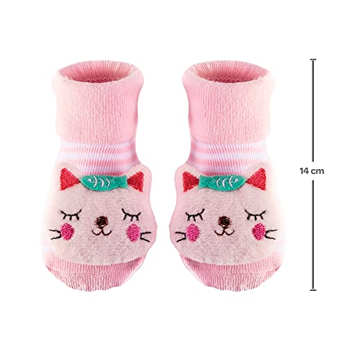 Buba Meias Antiderrapantes Com Chocalho Gatinho Rosa