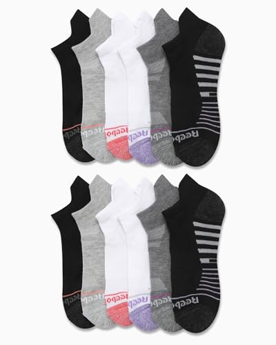 Reebok Womens Low Cut Socks - 12 Pack Moisture Wicking Breathable Athletic Ankle Socks for Women with Heel Tab (Sizes 4-10)2