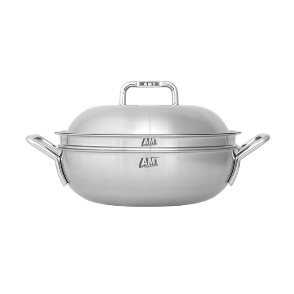 Dongwon Metal 316TI 5 Layers stainless steel Nonstick Party Wok With Lid 11" for Stir-fry dish or a Soup Pot