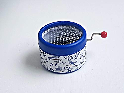 Round Blue Manual Music Box Of Songbirds With The Tune Somewhere Over The Rainbow #TOP3