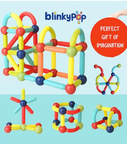 Image of Magnetic Sticks Building Blocks Set | Magnet Blocks for Kids | Magnetic Building Blocks | Safe Magnetic Balls Toy Set | STEM Educational Toy | Age 3+ | Multicolor | 32 Pc