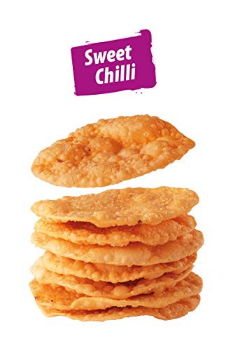BONASIA Poppadom Lentil Chips Sweet Chilli – Süßlich-pikante Linsenchips aus 63 % Linsenmehl, glutenfrei, vegan (1 x 70 g)