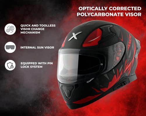 Image of Axor Apex Hunter D /V Dull Black Red Helmet-XL