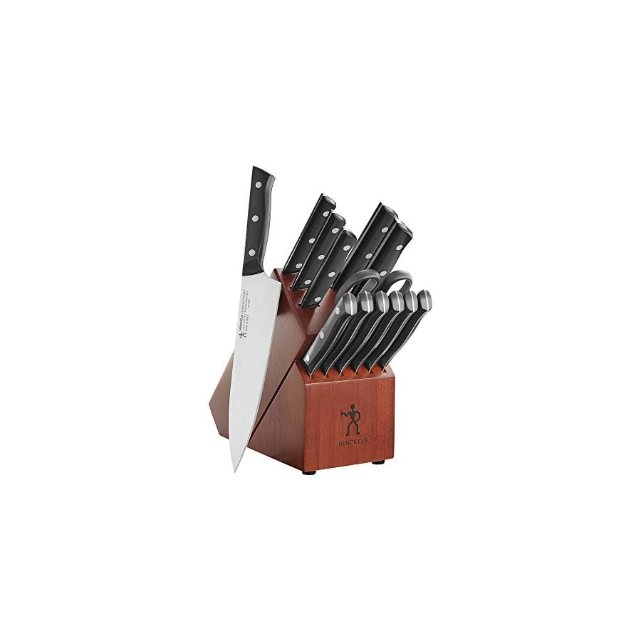 HENCKELS Everedge Dynamic Razor-Sharp 14-Piece Knife Set with Block, Chef Knife, Bread Knife, Steak Knife, German Engineered Informed by 100+ Years of Mastery
