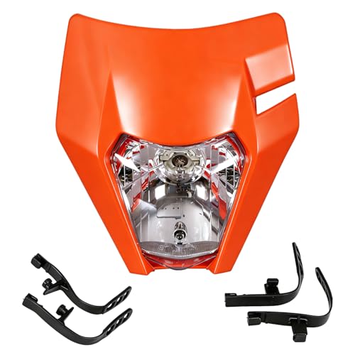 JFG RACING Plaque Phare Plaque Avant Moto Face Avant pour EXC250 SX250 SXF250 EXC450 SX350 SXF450 EXC525 640LC4 Dirt Bike Enduro ATV Scooters-orange