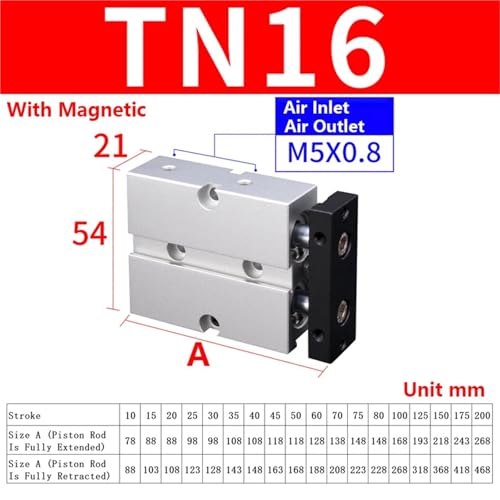 Cylindre double tige TN16 robuste pour automatisation de précision - 5