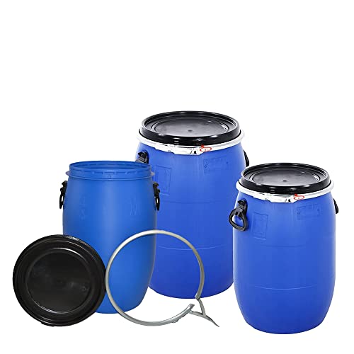 STAR SUPPLIES Blue Air Tight 30 Litre Food Grade Open Top Keg Barrel With Ring Latch