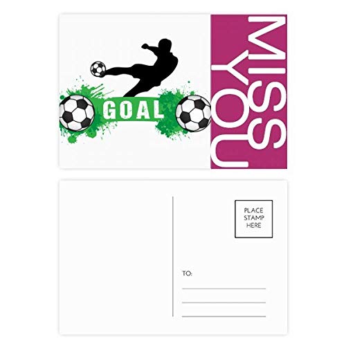 Penalty texte sports soccer lot de 20 cartes postales multicolores avec verso vierge