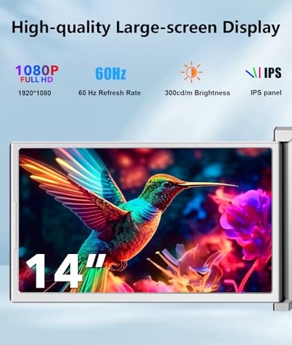 Image of YUTOO 4 Screen Laptop Monitor Extender | One USB-C Cable for M1 M2 M3 | 14 inch 1080P FHD IPS 4 Screen Monitor for Laptops 13.6~17.3 inch | Quad Screen Extender Display for MacBook /Windows /Switch /PS5