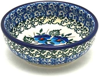 Polish Pottery Dish - Round Food Prep - Winter Viola