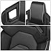 DNA MOTORING 2PCS Racing Bucket Seats with Adjustable Recline & Dual Rails, Compatible with 4 Point Harness, PVC Leather/Black Carbon Looking Leather, RS-JBR-007-BK