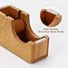 Buqoo Cherry Wood Tape Dispenser with Built-All-in-One Desk Organizer for Office/Home School
