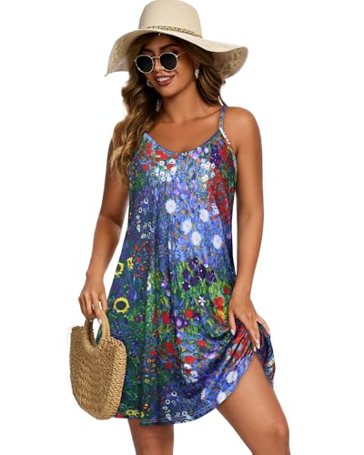 Image of JOELLYUS Womens Spaghetti Strap Dress Summer Dresses Beach Cover Ups Casual Sundresses with Pockets 2026