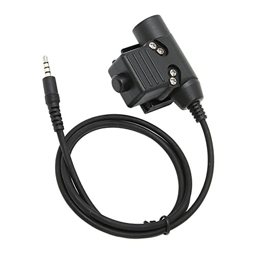 Yunseity U94 PTT Military Headset Adapter, PTT Walkie Talkie Headset Adapter Connector for Mobile Phone 3.5mm Jack