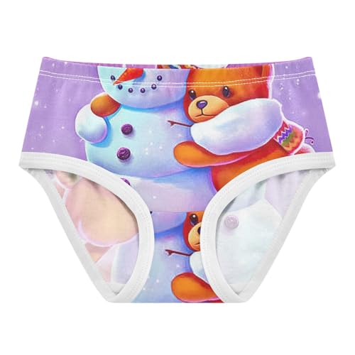 Cotton Toddler Underwear Custom Cute Snowman Bear Pink Panties Little Girl Fun Print Undies Kids Briefs 2t