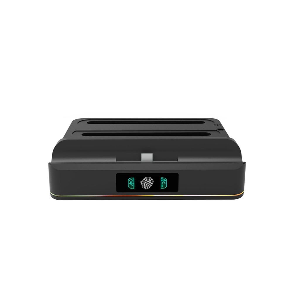Videokonvertierung Dockingstation für Nintendo Switch 2/OLED/Switch, 1080P 60Hz Adapter mit 5 Ports, PD Ladestation für Joy-Con Controller, Umgebungslicht, kompaktes ABS-Design, Schwarz