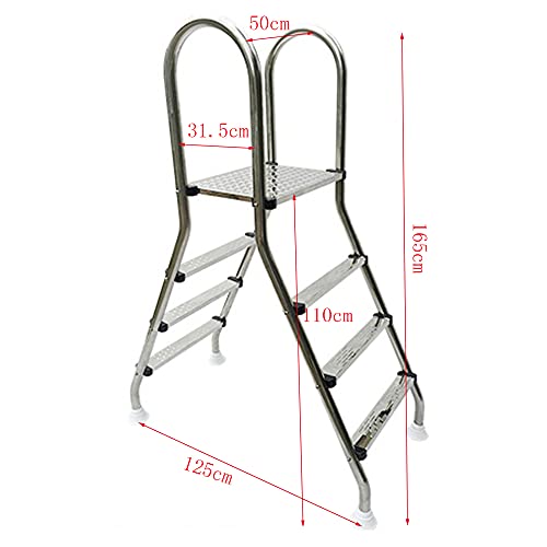 Escalera para piscina de acero inoxidable 165 cm miniatura 2